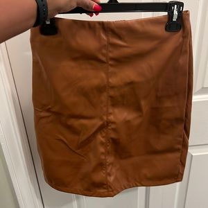 Shein Tan Leather Skirt